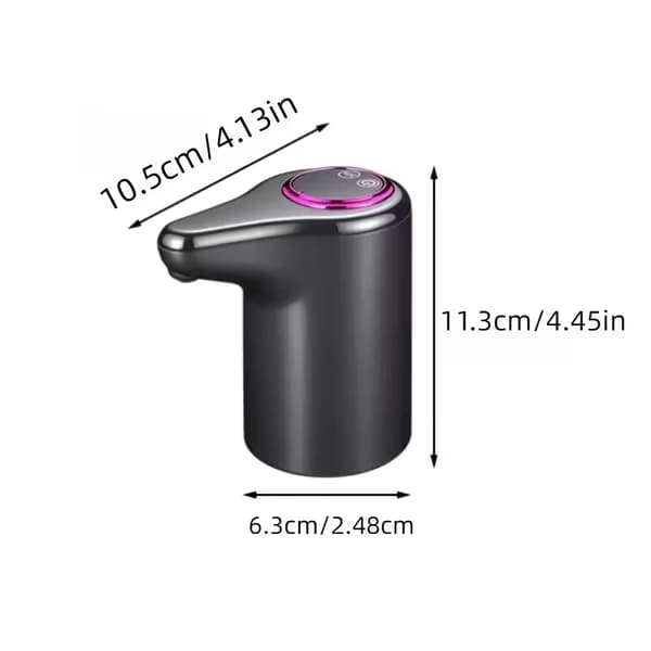 Automatisk Vattenflaskpump – Trådlös & Bärbar med Stark Sugkraft, Lång Batteritid & En-Knappsflöde med LCD-display grå
