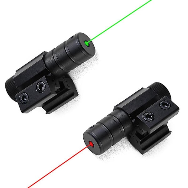 Mini infrarød lasersikte opp, ned, venstre og høyre justerbar laser lommelykt høy transmisjonslinse lærerpenn instrument (rødt lys + 11 og 20 mm klips)