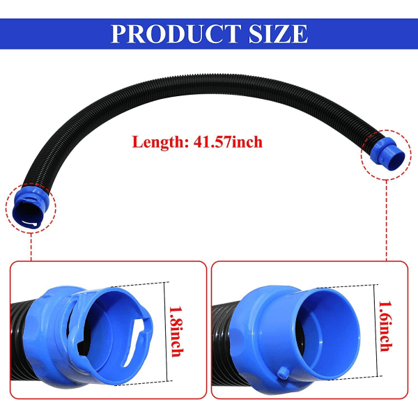 MX8 Mx6 Pool sort rengøringsslangesæt Udskiftningsrengøringsrør 39,4 tommer