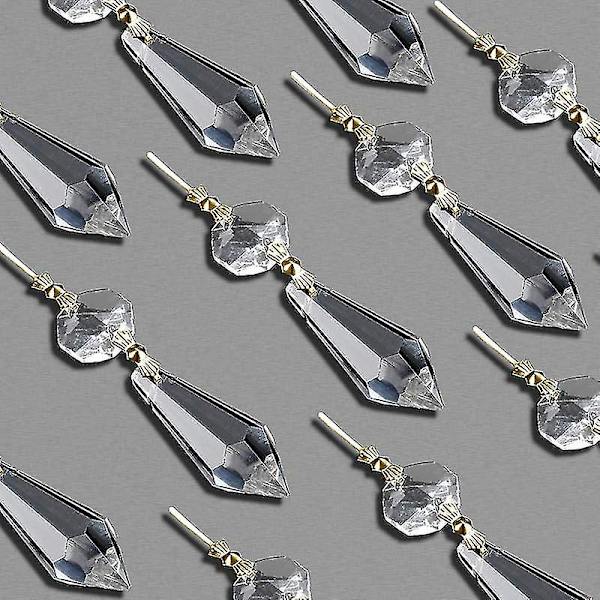 20 stk. Diy Transparent Teardrop Lysekrone Vedhæng Dele Perler, Lysekrone Hængende Dekoration