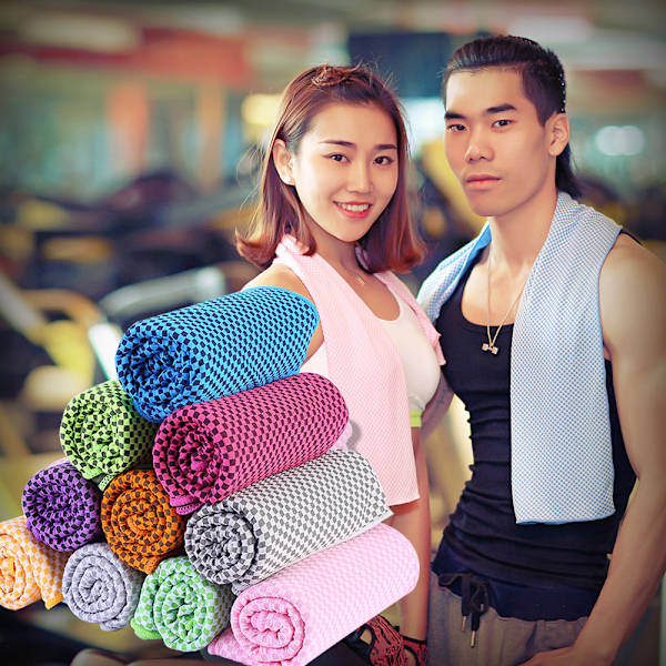 Håndklæde 3-pak - Letvægts håndklæde i mikrofiber til fitness, træning, sport og sved - Hurtigtørrende håndklæde Sky blue
