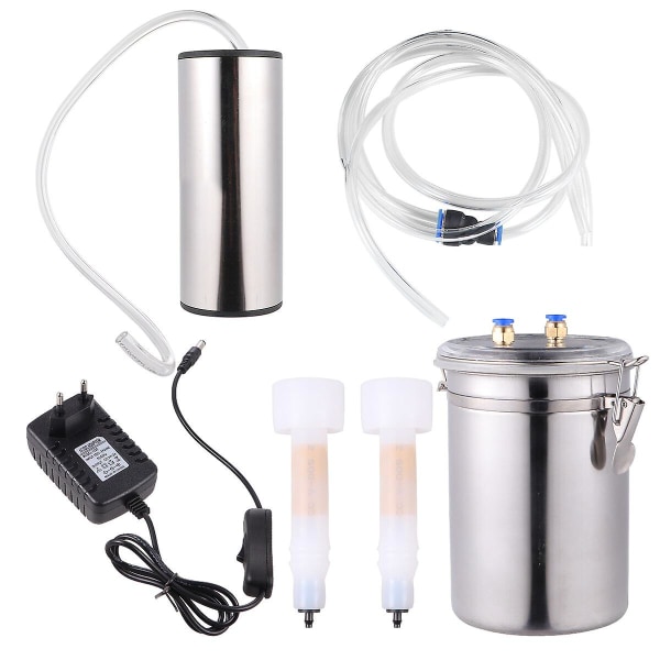 2l elektrisk melkemaskin geit sau rustfritt stål bøtte sugevakuumpumpe Husholdningsmelker melkemaskiner (eu-plugg)