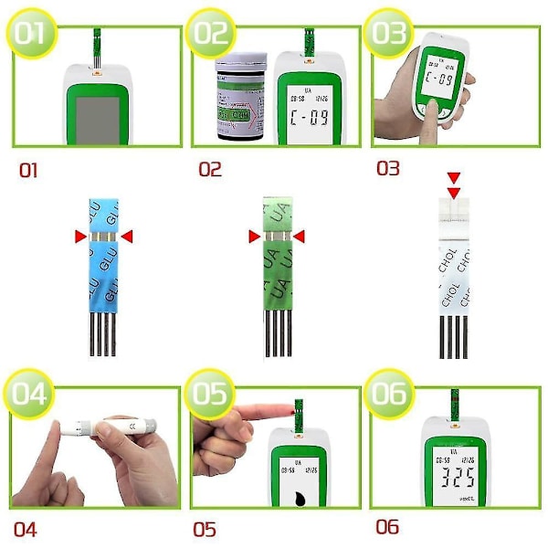 Ny meter kolesterol10 multifunktion kolesterol urinsyre blodsukkermåler sm32189