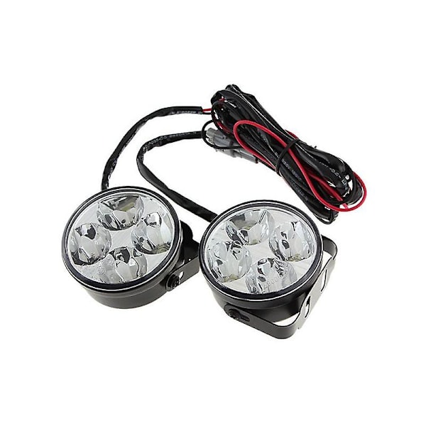 2 kpl valkoista 4 LED:n pyöreää auton päiväajovaloa DRL sumuvalo 12v