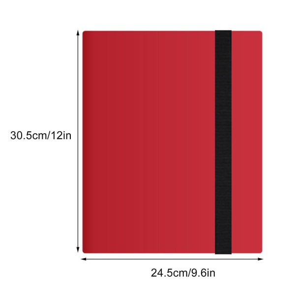 Bestsalecard lagringsbokkortalbummappe, 9 spor, 360 sidelastende lommemappe Red Nine squares