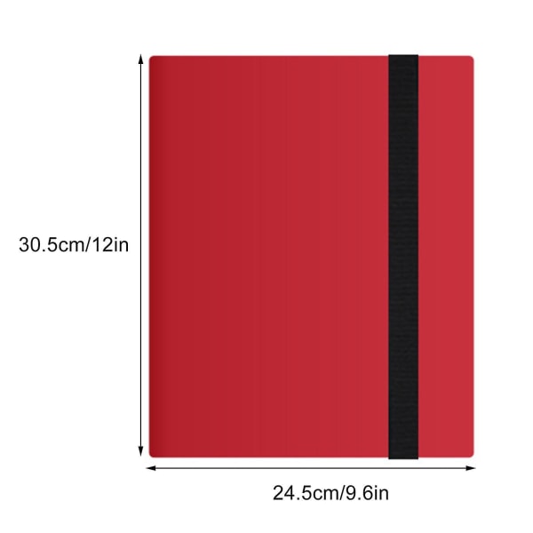 Bestsalecard Opbevaringsbog Kortalbum Mappe, 9 Slots, 360 Side Loading Pocket Mappe Red Nine squares
