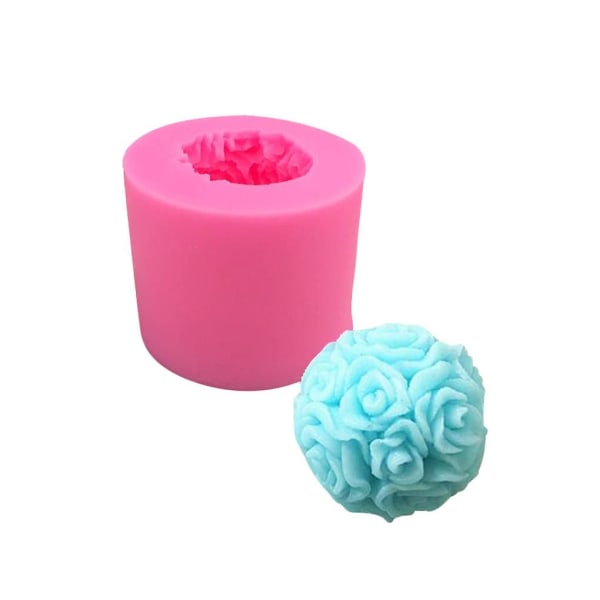 Farge Tilfeldig 3d Rose Flower Ball Fondant Mold Kake Dekorere Fondant