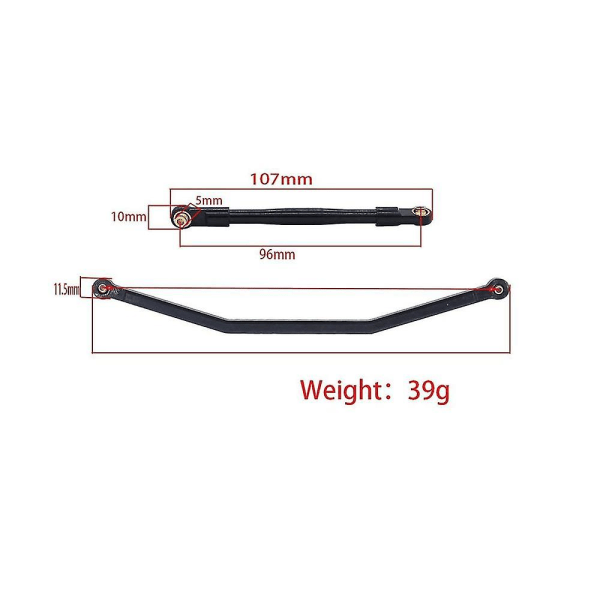 Metallstyrestang Servo Linkstang for Axial Rbx10 Ryft 1/10 Rc Crawler Bil Oppgraderingsdeler Tilbehør