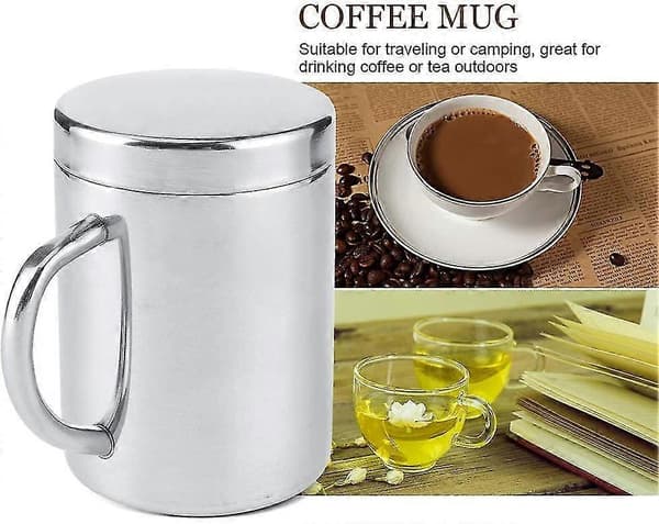 7.5oz / 10.20oz Isolert kaffekopp i rustfritt stål, dobbeltvegget campingkopp