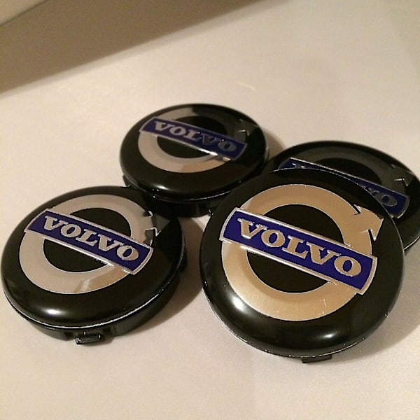 4 x Volvo 64mm Legering Navkapsæt Emblem Top Qu