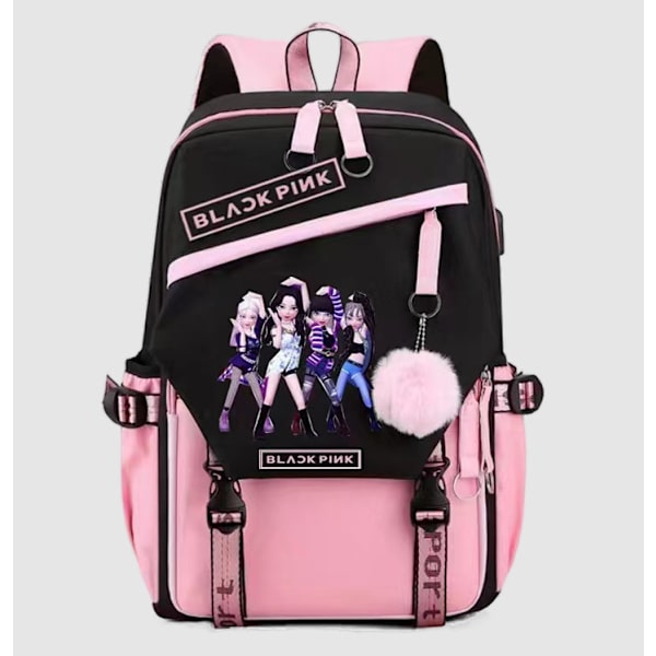 BLACKPINK ryggsekk skoleveske pink 1