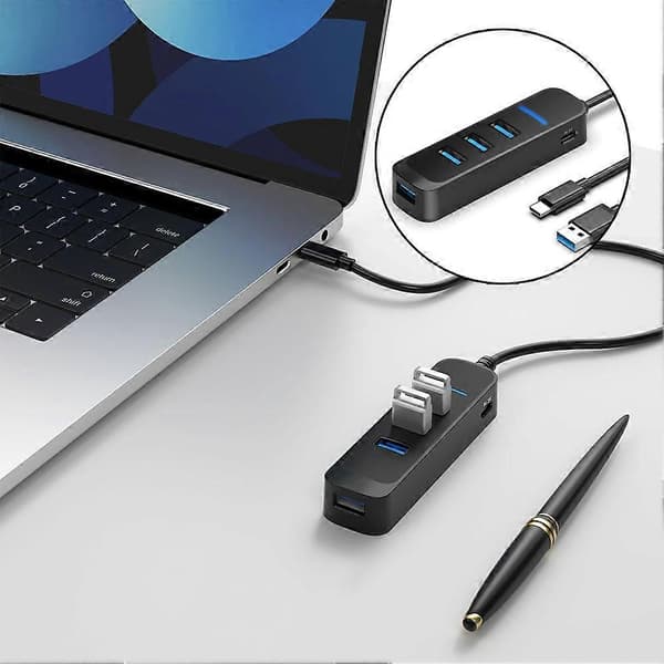 USB 2.0 Strømadapter 4 Port Multi USB Splitter Hub Flere Udvidere Høj Hastighed