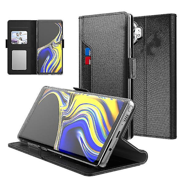 All-inclusive läder magnetiskt plånboksfodral kompatibelt med Nothing Phone 1 med kortplatser stativ Black