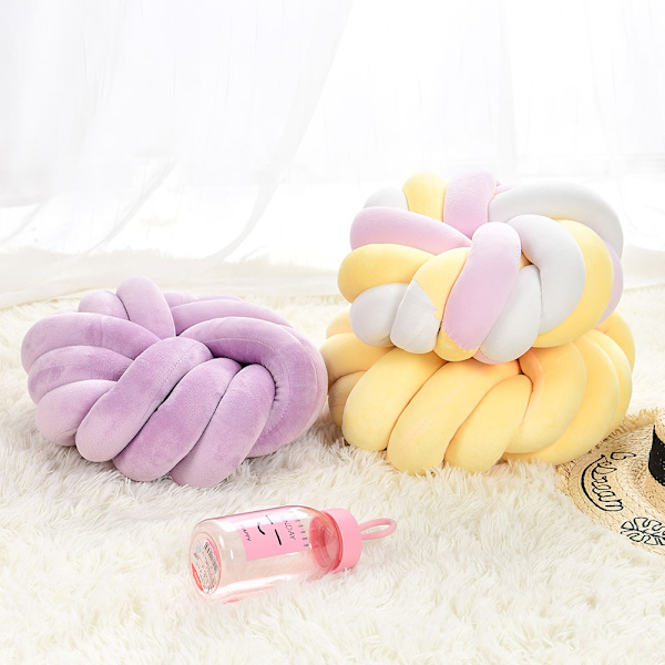Knot Pynteputer 14X14 Dekorputer for Sofa Stol Pude Sofa Kno pink white yellow