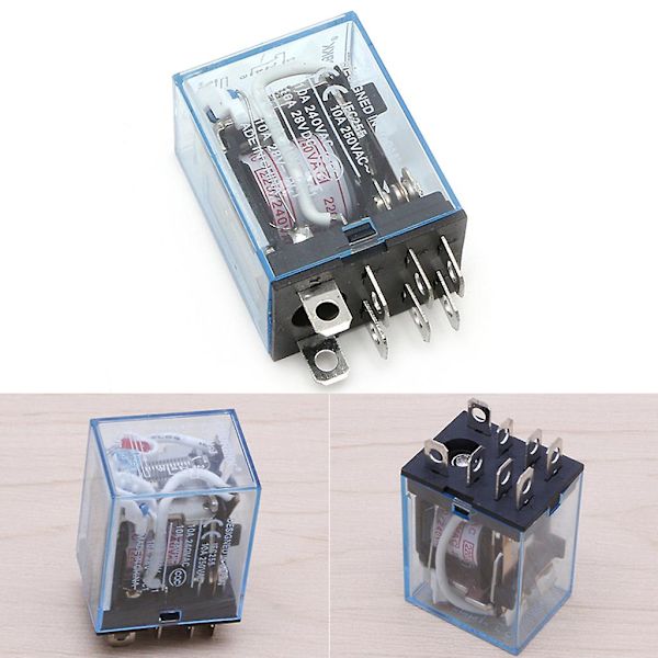 Ly2nj AC 220v spole 10a 240v effektrelæ Dpdt LED-lampe 1stk