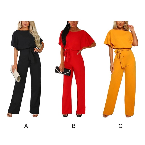 Dame Jumpsuit Kort Crewneck Romper Beach Vacation Daily Overall
