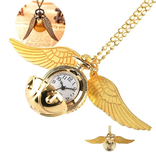 Harry Potter Golden Wings Snitch Action Toys Watch Quartz Watch Halskjede Quidditch Baller Snitch Toy Fly Thief Klokker