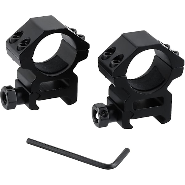 Lavprofil kikkertsigteringe - 25,4 mm adaptermonteringsringe med 20 mm Weaver/picatinny-skinne