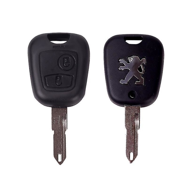 Udskiftning 2-knaps fjernbetjening bil nøglering med klinge og logo til Peugeot 106 206 306 406 107 207 307 407 Nøgler og håndbrikker til Peugeot biler-1 stk.