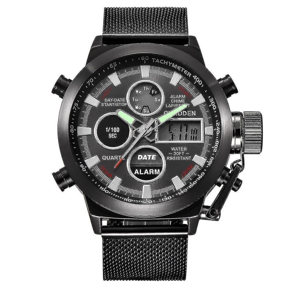 Xinew 3003 vedenpitävä LED-kaksoisnäytöllinen watch Valaisinnäytön digitaalinen wat