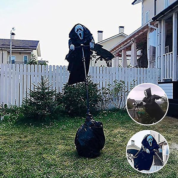 2023-halloween Ghostface Scream Fugleskremsel Hagedekorasjon Hengende Skummel Kreativ Hagekunst Hengende Skummel Skrik Spøkelse Halloween Deko