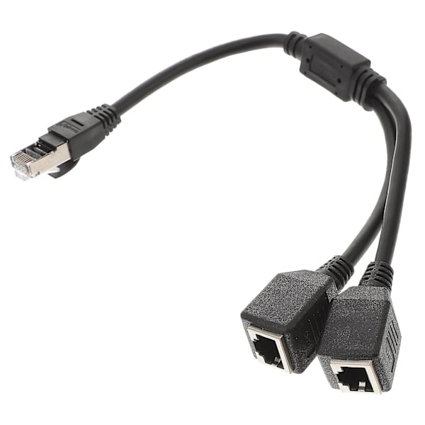 1 stk RJ45 Ethernet-kabeladaptersplitter 1 hann til 2 hunn