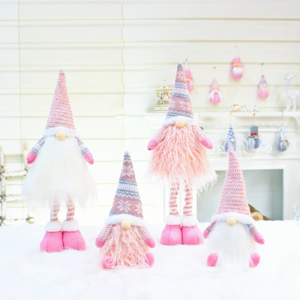 Påsk Gnome Dekoration Handgjord Plysch Ansiktslös Till Docka Svenska Tomte Elf Ornam 32012 pink doll