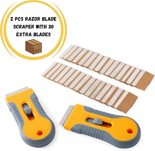 Rakbladsskrapa, 2-pack, rakbladsskrapeset med 30 extrablad, R