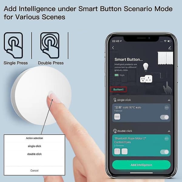 Tuya Smart Zigbee Knap Trådløs Scene Switch Multi-mode Si