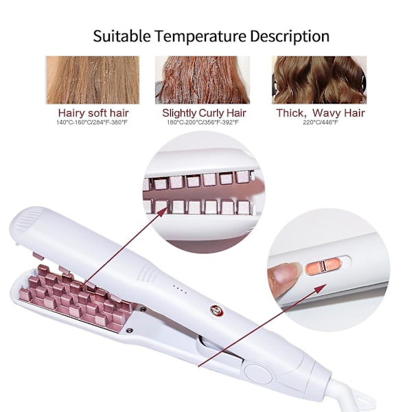 Mini Bouffant Anion Curler Rod Corn Beard Grid Curl Straight Double Electric Splint Perm black