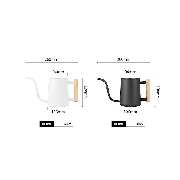 Kastelukannu sisäkasveille, 35 Oz/1000 Ml metallista ruostumatonta terästä kastelukannu pitkällä kaatolla