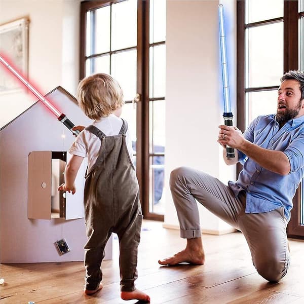 2 stk. Lightsaber legetøj lyser legetøj 7-farver foldbare børn