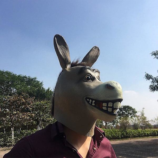 Morsom voksen skummel morsom esel hestehodemaske latex Halloween dyr cosplay dyrehage rekvisitter fest festival kostyme ballmaske