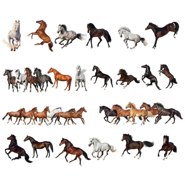 4 ark hest veggklistremerker Søt dyr veggdekor barnehage