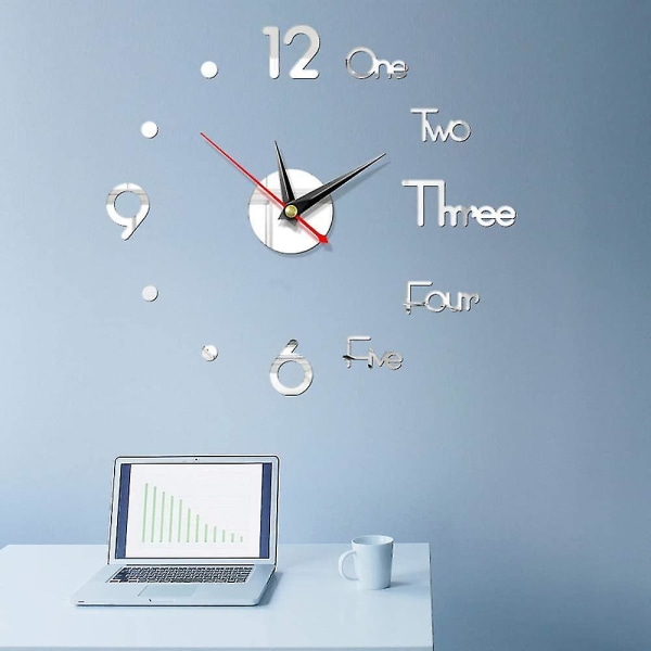 Wall Sticker Mirror Number 3d Wall Clock Art Diy Living Room Decor Home Living