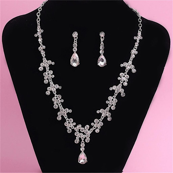 Kristalli Ide Crown Hair Triple Wedding Garment Jewelry, Marriage Headwear Necklace Earrings For Women
