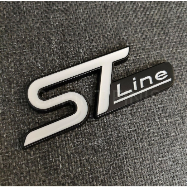 Black White St Line Badge Metal Emblem For Ford Fiesta Focus Edition Puma X