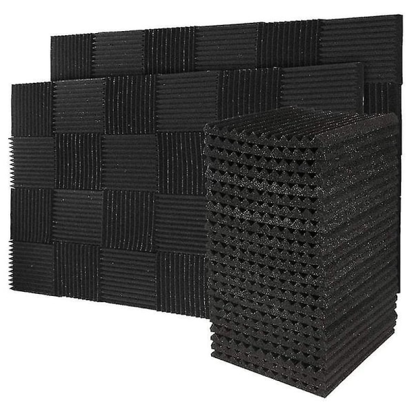 50 st akustiskt ljudisolerat skum ljudabsorberande paneler ljudisoleringspaneler kil för studiovägg (bäst)