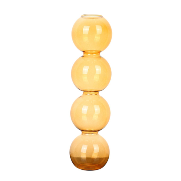 Multi-storleks Vas Vas Glasflaskor Transparent Tre Bollar I Vindprydnad Orange 22.5cm