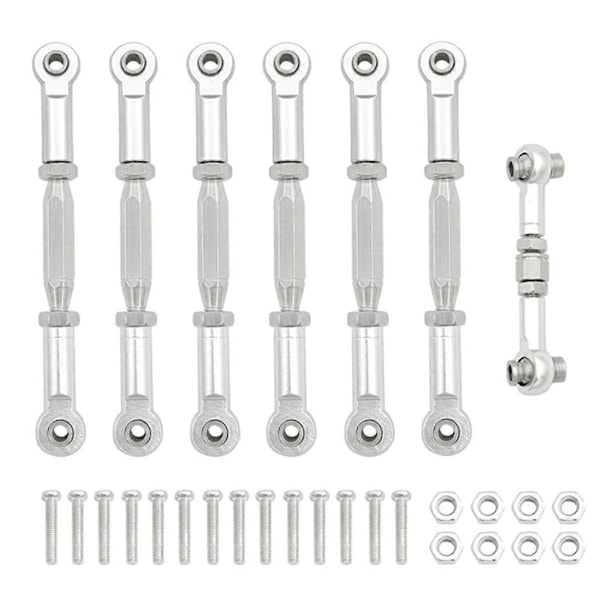 Metall Camber Link Stang Koblingssett for Slash VXL 2WD Stampede Hoss 1/10 RC Bil Oppgraderingsdeler Sølv