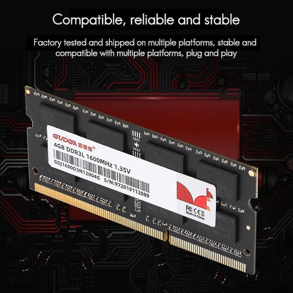Gudga 4gb bærbar PC Gaming Ram-kompatibel 133hz
