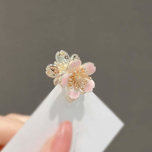 Blommig hårklämma, all-match söt hårklämma i legering, liten blommig hårklämma, håraccessoarer (stil C) 3