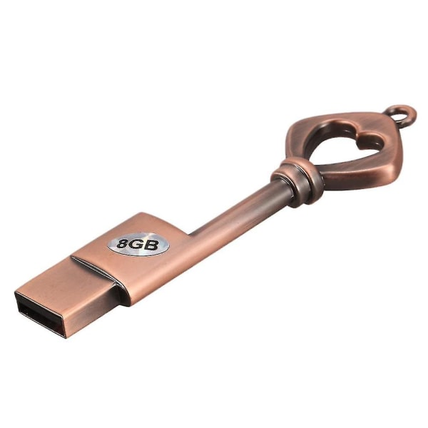 10x USB 2.0 Metal USB Pen Drive Ren Kobber Hjerte USB Flash Drive Nøgle (kobber, 8GB)