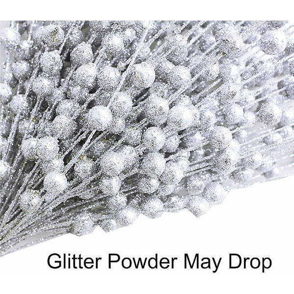 Sølvbær Kunstige Julegreiner For Juletrpynt Glitter Julepinner Pinner DIY Håndverk