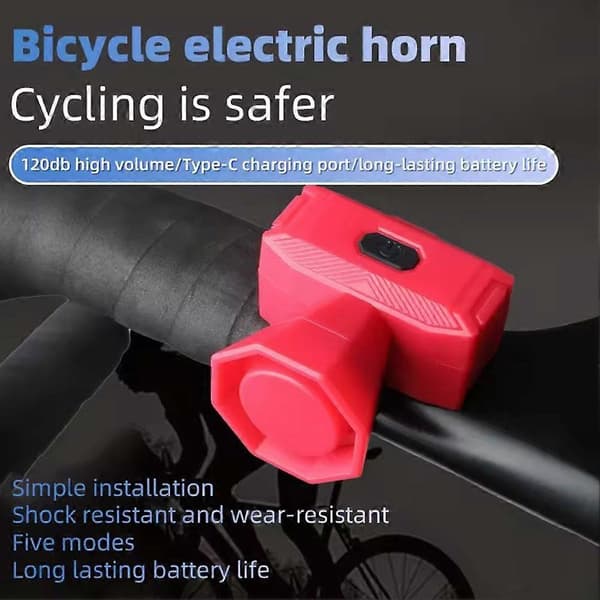 Sykkel Mini Elektrisk Horn Oppladbart Black
