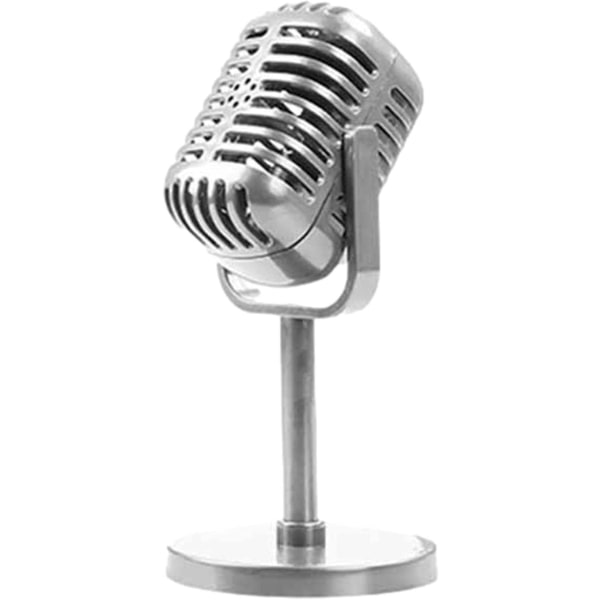 Mikrofon borddekoration, retro desktop mikrofon tilbehør model, med beslag - retro mikrofon dummy prop
