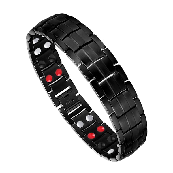 Magnetiske armbånd til mænd smertelindring titanium stål dobbelt række stærke magneter armbånd med unik blå linje, justerbar armbånd