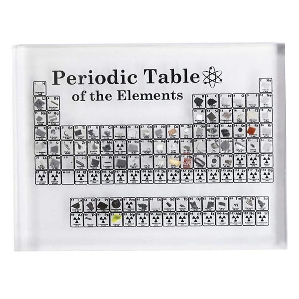 Akryl periodisk bord med rigtige elementer Bogstavdekoration Børneundervisningsskole Display Kemisk E