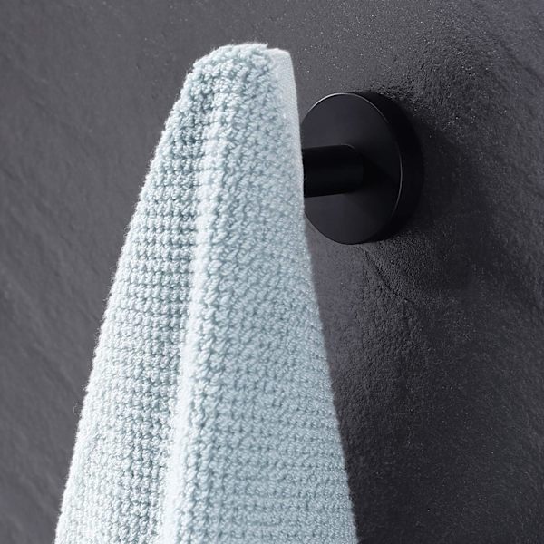 Sort håndklæde- og toiletrulleholder sæt badeværelsestilbehørssæt 2 dele toiletrulleholder og knager SUS 304 rustfrit stål vægmonteret