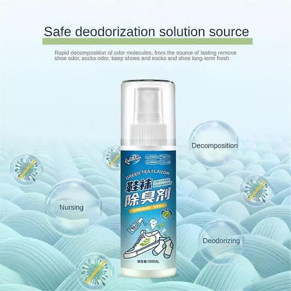 Sko Deodorant Med Flere Effekter, Effektiv Frisk Grøn Te Smag til Sko og Sokker
